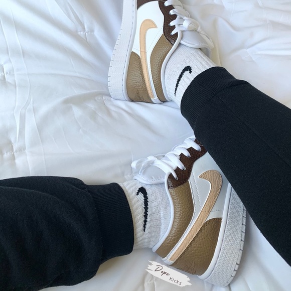 Custom Brown Shades Jordan Lows - Picture 3 of 3